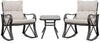 Three Piece Outdoor Bistro Set with Rocking Chairs-0