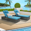 Coastal Rattan Chaise Lounger Set of 2
