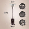 46,000 BTU Outdoor Patio Heater With Wheels Havana Bronze