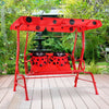 Kids Canopy Porch Swing Bench, Seats 2