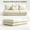 Beige Microfiber Sectional Sofa Daybed With Ottoman-2