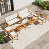 4-Piece Acacia Wood Patio Conversation Set with Cushions