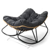 Oversized Papasan Rocking Egg Chair, Dark Gray