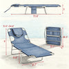 Folding Sun Lounger Set of 2, Dark Blue