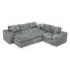 Modern Boucle L-Shaped Sectional Sofa with Two Moveable Ottomans,