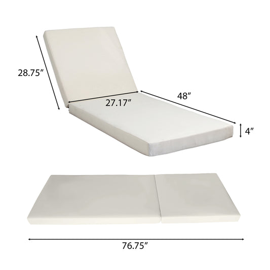 Acacia Wood Chaise Lounge with Cream Cushion