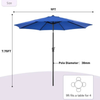 9 ft Patio Market Umbrella, Crank & Tilt, Iron Pole