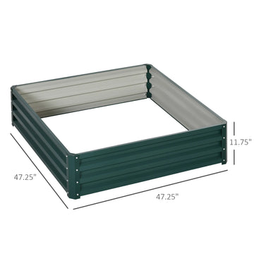 Galvanized Steel Raised Garden Bed, 4' x 4' x 1'