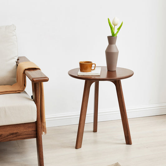 Solid Oak Round Side Table