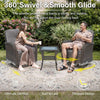 Outdoor Patio Furniture Set With 43In Fire Pit Table Brown