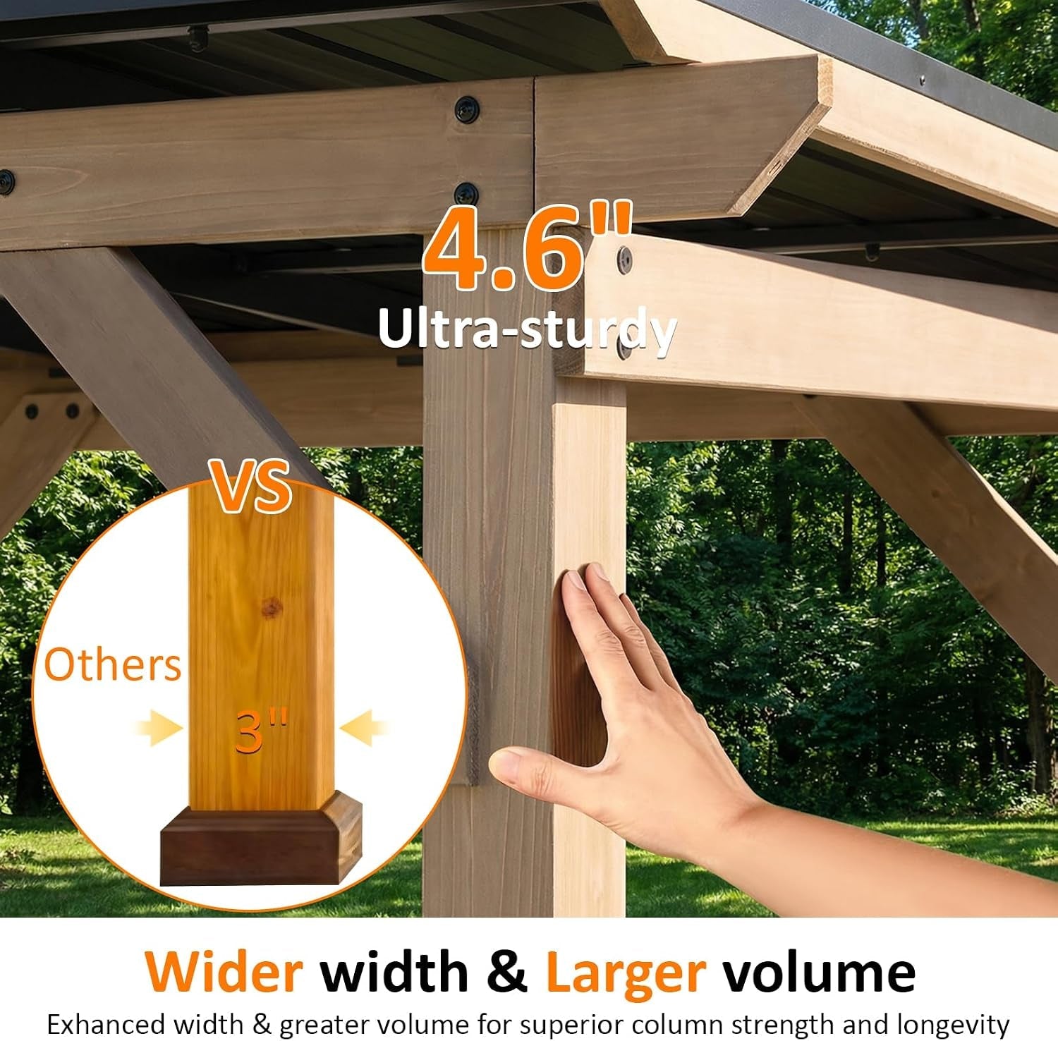 10x12 Cedar Gazebo Gray Weatherproof Sloped Roofing-2
