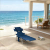 Folding Outdoor Chaise Lounge with Face Cavity
