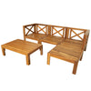 5-Piece Outdoor Sectional Sofa Set Solid Acacia Wood Beige with