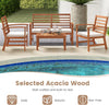 Acacia Wood Outdoor Conversation Set with Cushions, White