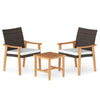 Acacia & Wicker Bistro Set — 3 Piece