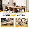 Dining Table For 6 Acacia Wood Indoor Outdoor Iron Legs