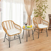 Rattan Conversation Set — 3 Piece