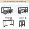 4-Piece Bar Table Set with Power, USB & 3 Padded Stools
