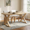Natural Oak Veneer Dining Table with X-Base Legs