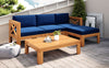 5-Piece Outdoor Sectional Sofa Set Solid Acacia Wood Beige with