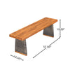 Acacia Wood Bench with Handwoven Rattan Legs