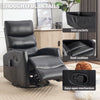 Heated Massage Recliner with Rocker and Swivel, Black