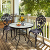 32" Tempered Glass Patio Table with Umbrella Hole