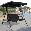 Cushioned Steel Patio Loveseat Glider with Canopy