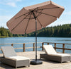 Brown 10Ft Scalloped Patio Umbrella With Push Button Tilt