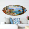 Coastal View Surfboard Wall Art - Handcrafted Wood Coastal Decor
