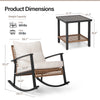 3-Piece Rocking Wicker Patio Conversation Set with 2-Tier Table