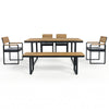 6-Piece Acacia Wood Outdoor Dining Set with Table, Chairs & Bench