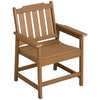 HDPE Outdoor Dining Chair — Weather-Resistant, Brown