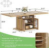 63-Inch Light Oak Farmhouse Dining Table for 4–6