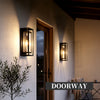 18-Inch Outdoor Wall Lantern in Matte Black, Set of 2