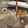 31.5" Outdoor Round Patio Table With Umbrella Hole