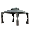 Hardtop Gazebo — 10x12 Ft, Galvanized Steel Double Roof