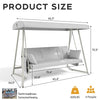 3-in-1 Patio Swing Bed with Adjustable Canopy