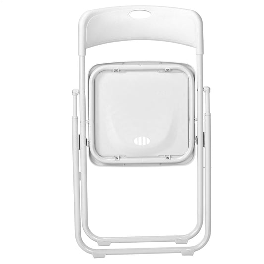 Plastic Folding Chairs, White — Set of 10