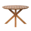 5-Piece Round Acacia Wood Outdoor Dining Set with 4 Armchairs