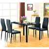 Tempered Glass & Iron Dining Table, Black