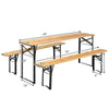 Folding Wooden Picnic Table & Bench Set (3-Piece)