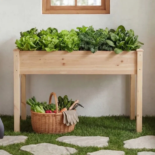 Cedar Raised Garden Bed Planter, 48 x 24 x 30 in