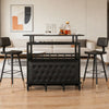 Home Bar Table with Footrest & Stemware Storage