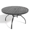 5-Piece Round Patio Dining Set with 47-Inch Wood-Grain Slat Table and