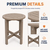 16-Inch HDPE Round Outdoor Side Table for Patio, Porch or Poolside