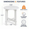 16-Inch HDPE Round Outdoor Side Table for Patio, Porch or Poolside