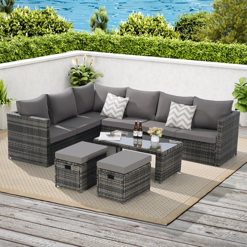 All-Weather Wicker Patio Set — 6 Piece