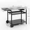 Outdoor Bar Cart Grill Table with Stainless Steel Top