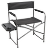 Folding Director Chair with Side Table, Black